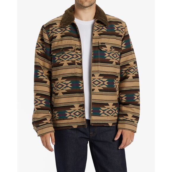 Billabong ABYJK00184 Men's Sz L Gravel Brown Multi Barlow Sherpa Jacket - Picture 12 of 14